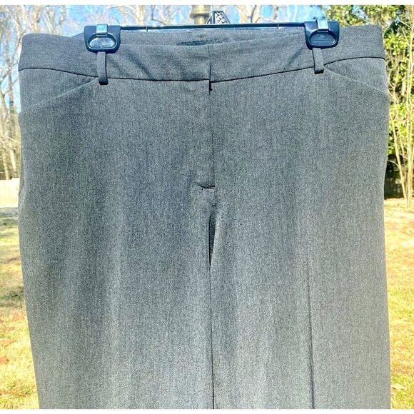 Talbots Dark Grey Twill Curvy Wide Leg Pleated Trousers - Picture 3 of 10